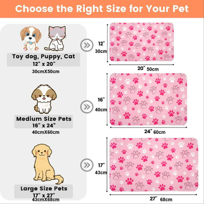 Quick-Drying Absorbent Pet Feeding Mat with Paw Design for Dogs and Cats, Non-Slip Rubber Base, Dark Polyester Surface for Indoor Use