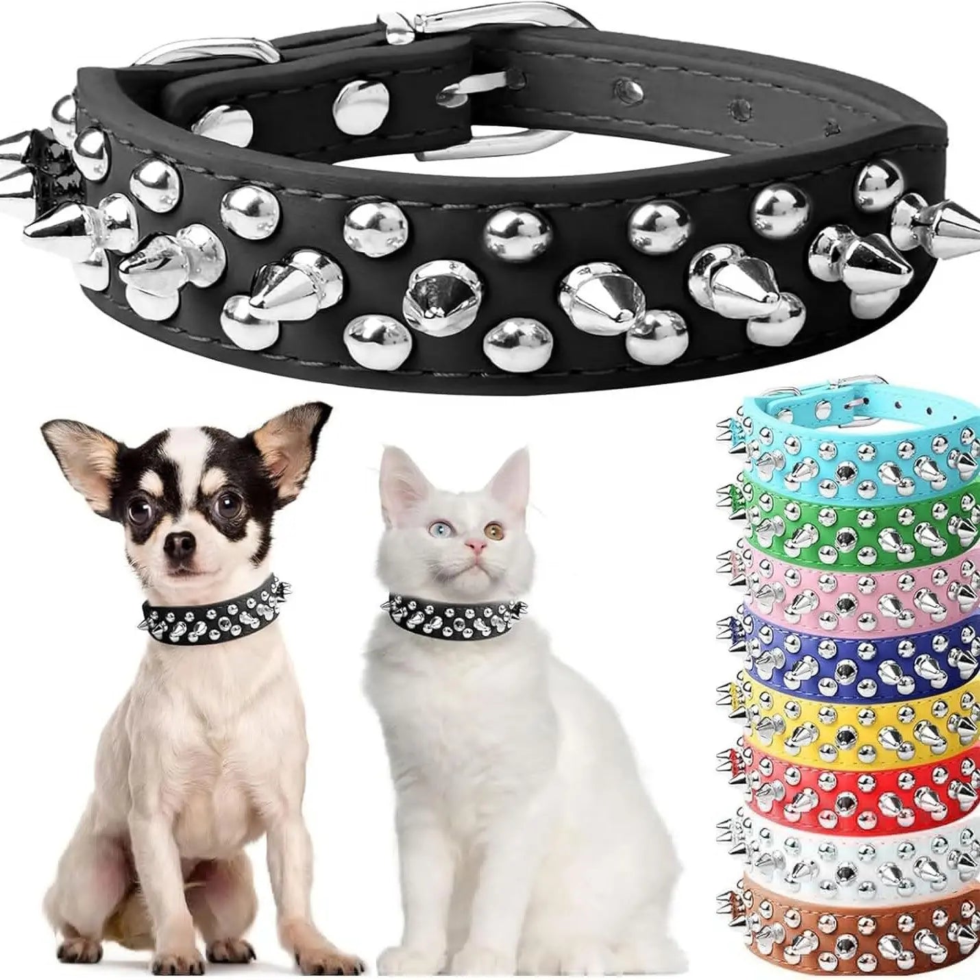Dog Collar | Spiked Anti-Bite Punk Collar for Medium & Large Dogs | Heavy-Duty & Durable Pet Neck Ring | Cool Design for Doberman, Pitbull, German Shepherd | Fashion Statement for Dogs & Cats