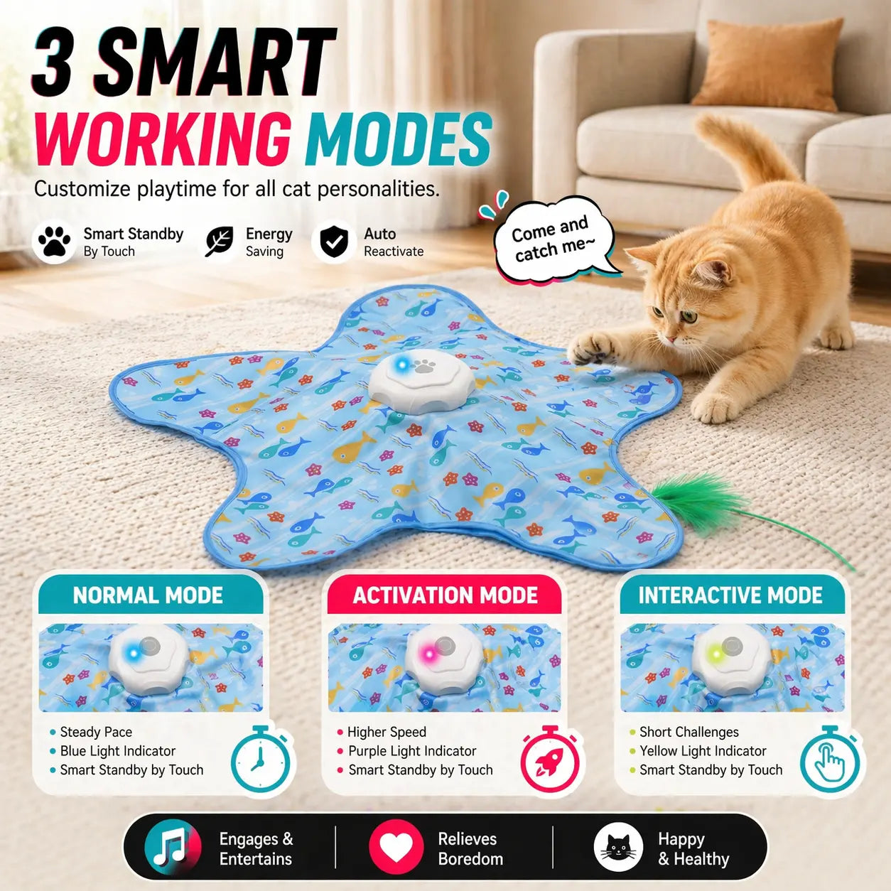 Interactive Feather Hunting Cat Toy – Automatic Hide and Seek Playtime, USB Rechargeable, Indoor Entertainment for All Cat Breeds