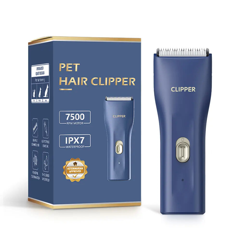 Professional Cordless Pet Clippers for Dog and Cat Grooming - Low Noise, Rechargeable, with Ceramic Blade for Matted and Long Hair
