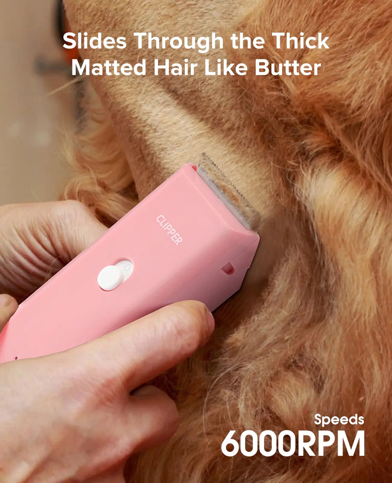 Professional Cordless Pet Clippers for Dog and Cat Grooming - Low Noise, Rechargeable, with Ceramic Blade for Matted and Long Hair
