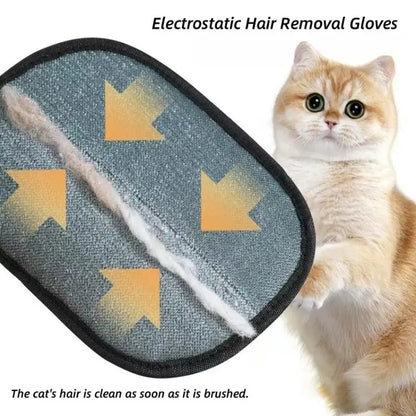 Pet Hair Remover Electrostatic Gloves - Two-Way Brush and Sticky Hair Removal Tool for Couches, Carpets, and Car Seats - Portable Grooming Solution for Home Cleaning (2 Pack)