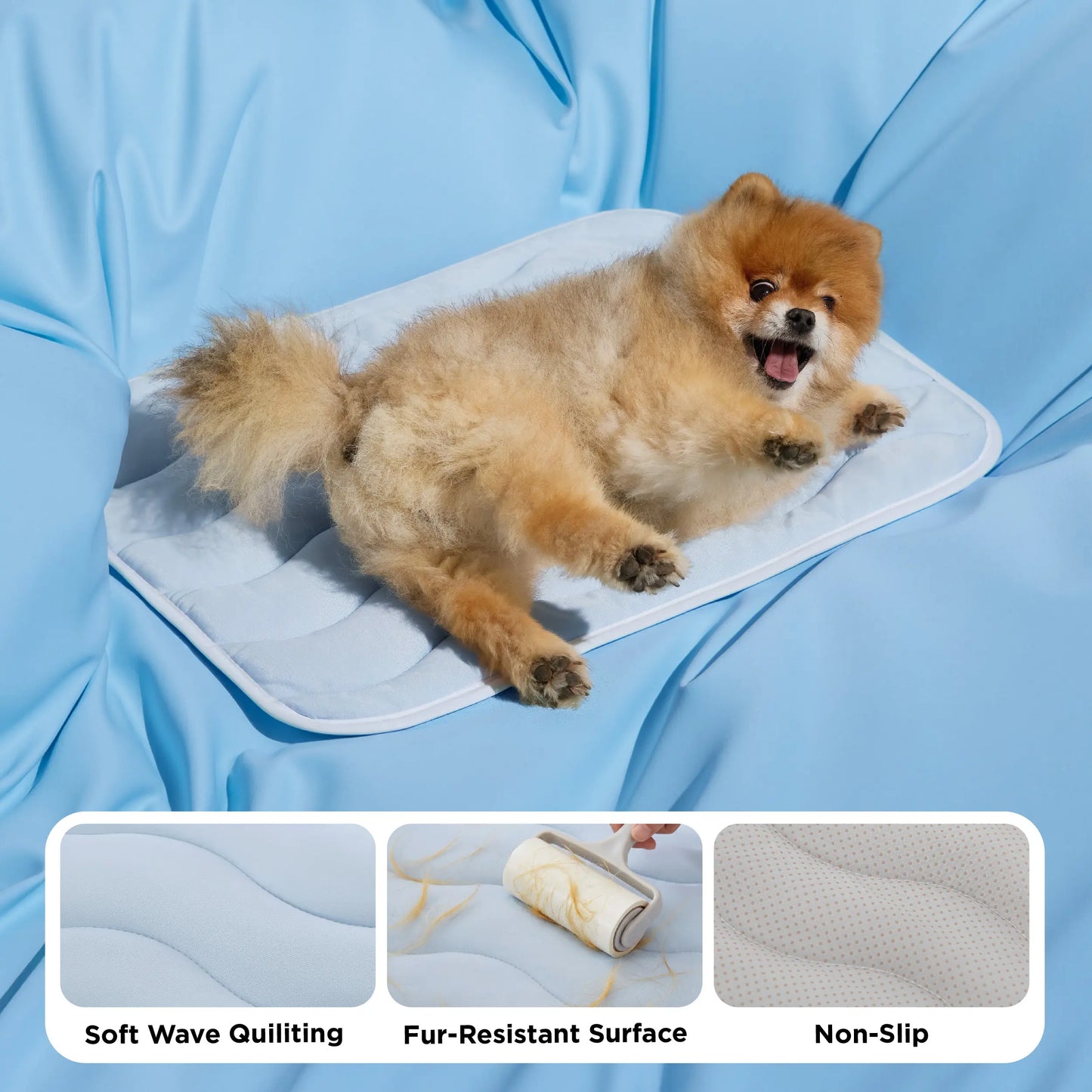 Bedsure Cooling Pet Mat for Dogs – Q-MAX>0.4 Washable Non-Slip Summer Pad for Large Dogs, No Gel or Electricity Required