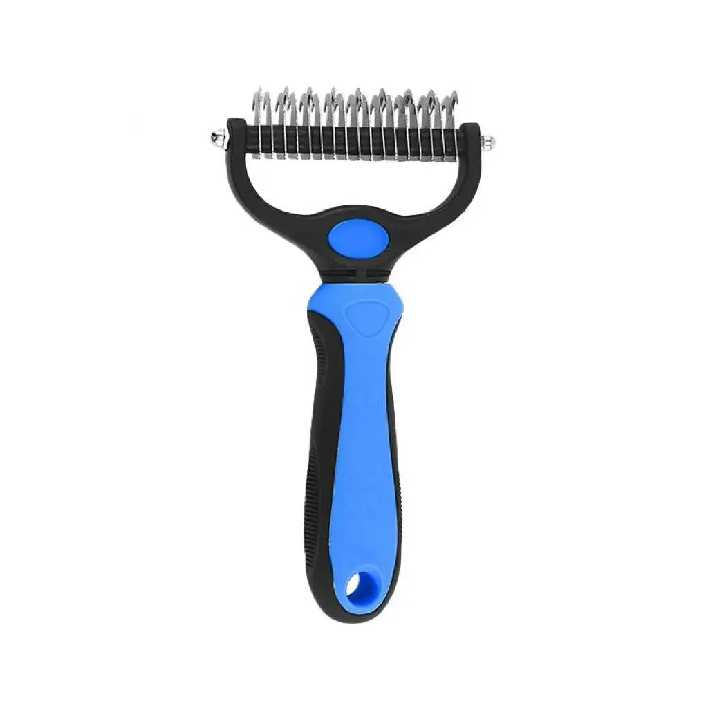 Pain-Free Dematting Undercoat Rake and Double-Sided Shedding Brush for Pets - Effective Tangle Removal Tool for Dogs and Cats, Reduces Loose Hair and Mats Effortlessly