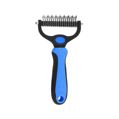 Pain-Free Dematting Undercoat Rake and Double-Sided Shedding Brush for Pets - Effective Tangle Removal Tool for Dogs and Cats, Reduces Loose Hair and Mats Effortlessly
