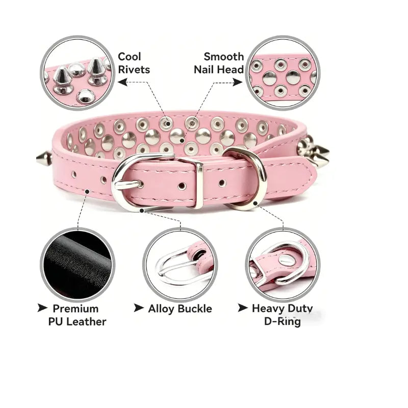 Dog Collar | Spiked Anti-Bite Punk Collar for Medium & Large Dogs | Heavy-Duty & Durable Pet Neck Ring | Cool Design for Doberman, Pitbull, German Shepherd | Fashion Statement for Dogs & Cats