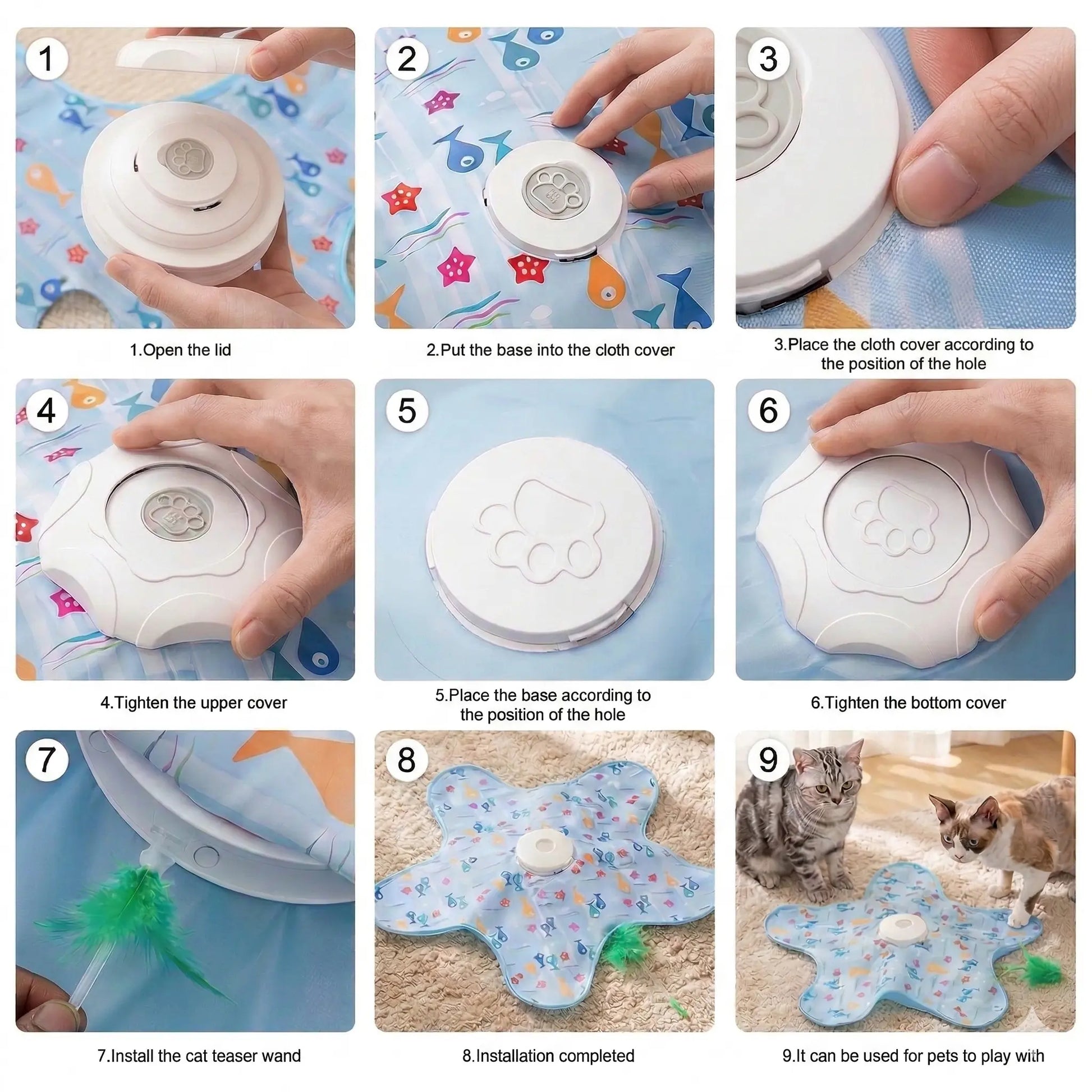 Interactive Feather Hunting Cat Toy – Automatic Hide and Seek Playtime, USB Rechargeable, Indoor Entertainment for All Cat Breeds