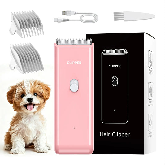 Professional Cordless Pet Clippers for Dog and Cat Grooming - Low Noise, Rechargeable, with Ceramic Blade for Matted and Long Hair