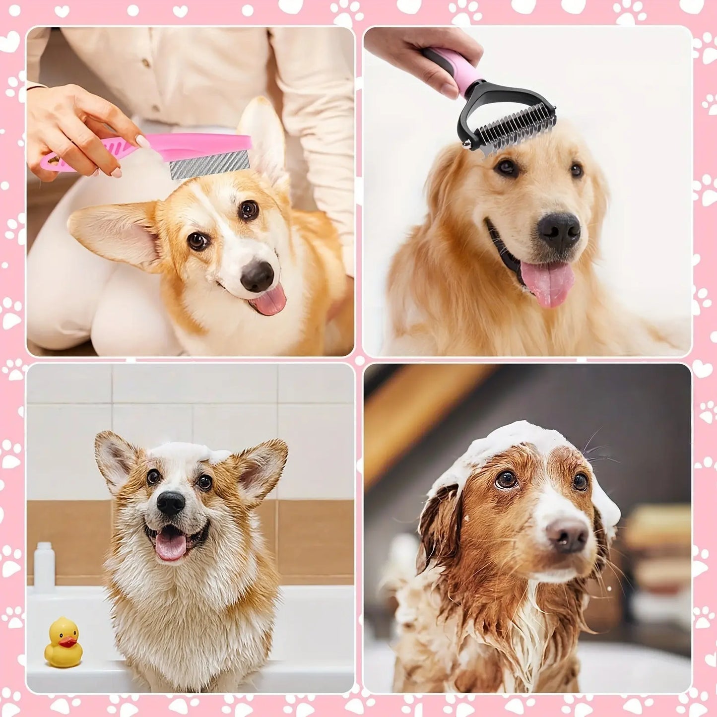 8-In-1 Professional Pet Grooming Kit for Dogs and Cats - Comprehensive Brush Set with Dematting Comb, Slicker Brush, and Nail Clipper for a Tangle-Free, Shiny Coat