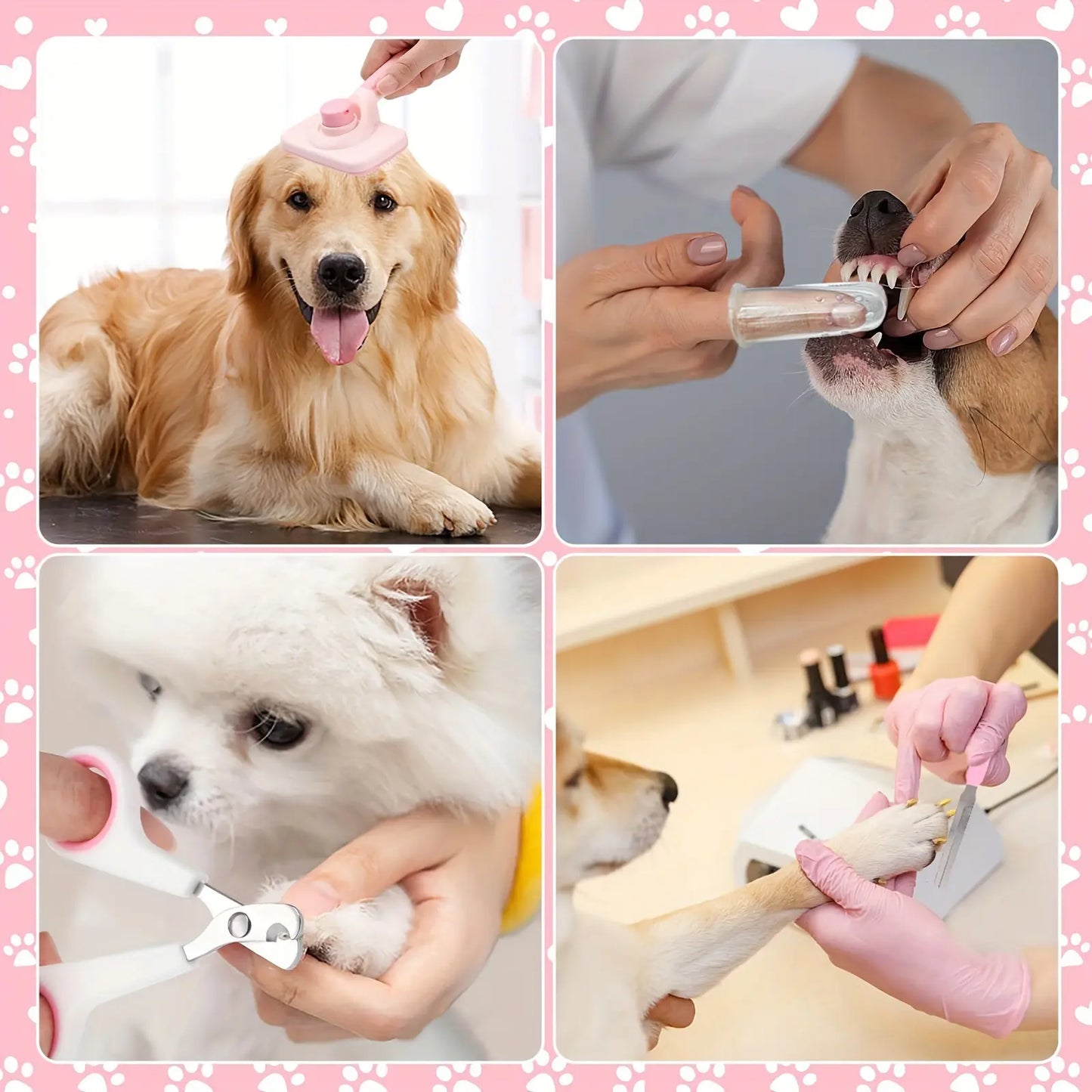 8-In-1 Professional Pet Grooming Kit for Dogs and Cats - Comprehensive Brush Set with Dematting Comb, Slicker Brush, and Nail Clipper for a Tangle-Free, Shiny Coat